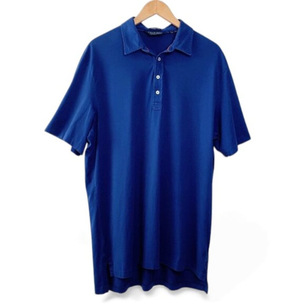 Ralph Lauren Polo Golf Shirt Men’s Vintage Lisle Blue Preppy Lightweight XL